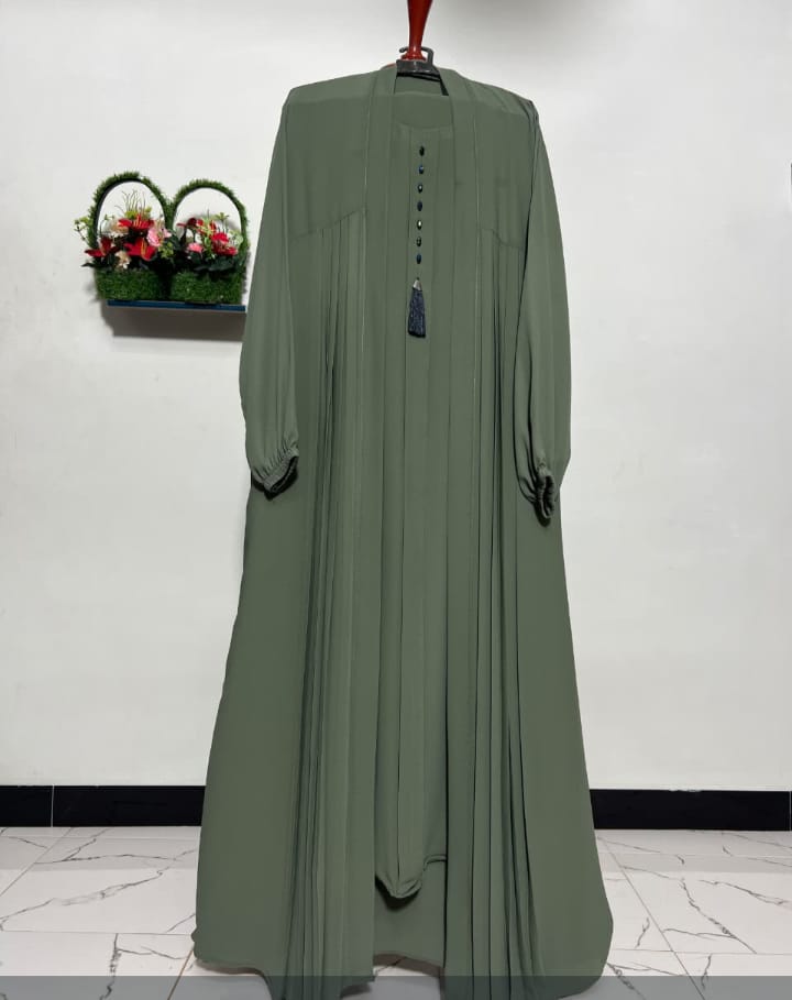 Premium Handmade Sage Green Abaya